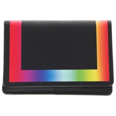 Brand new- Men FW's 2019-Sold out-Wallet in black Taïga leather and rainbow