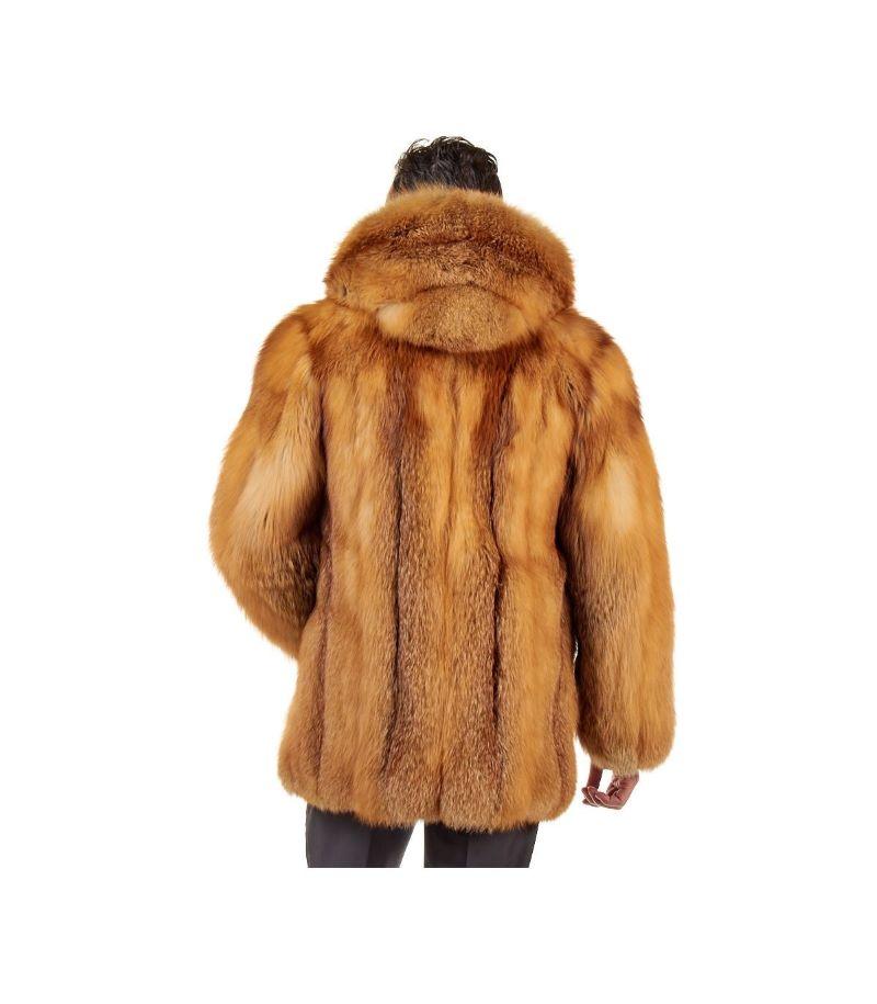 PRODUCT DESCRIPTION:

Brand new luxurious men's Red Fox fur coat 

Condition: Brand New

Closure: Zipper

Color: Red fox

Material: Fox

Garment type: Coat

Sleeves: Straight

Pockets: Two pockets

Collar: Portrait

Lining: Shirred Silk satin

Made
