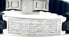 Nuevo Mens Ladys 5ct Princess Cut Diamond Bling Pulsera 7 pulgadas 14K
