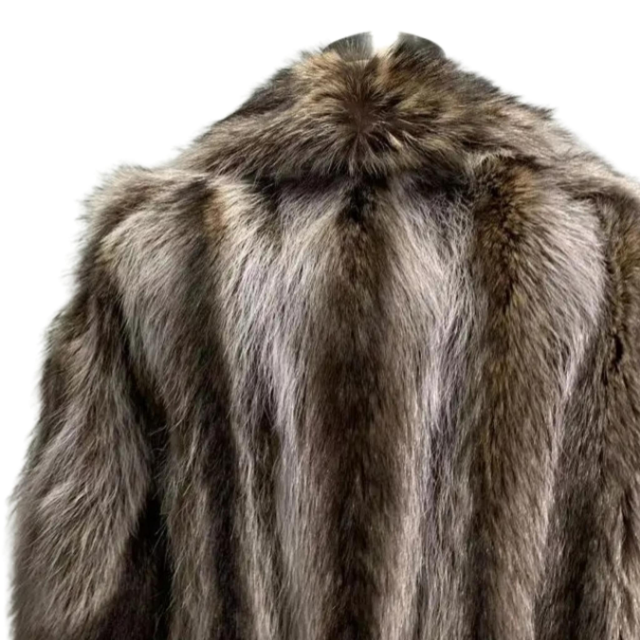 Brand new men's raccoon fur coat size 2 XL For Sale 2