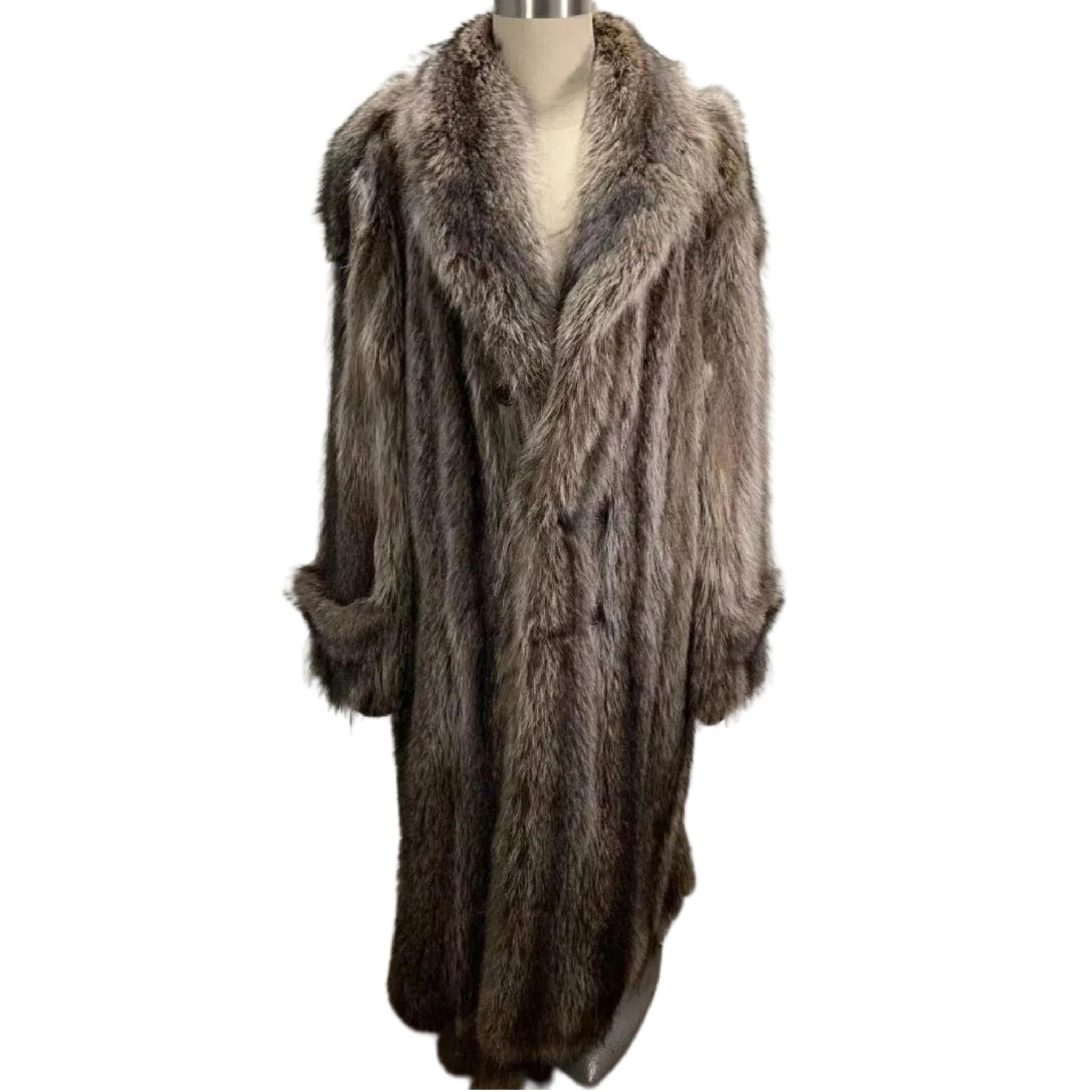 Brand new men's raccoon fur coat size 2 XL For Sale 4