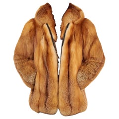 Manteau de fourrure de renard roux pour homme, taille L, flambant neuf