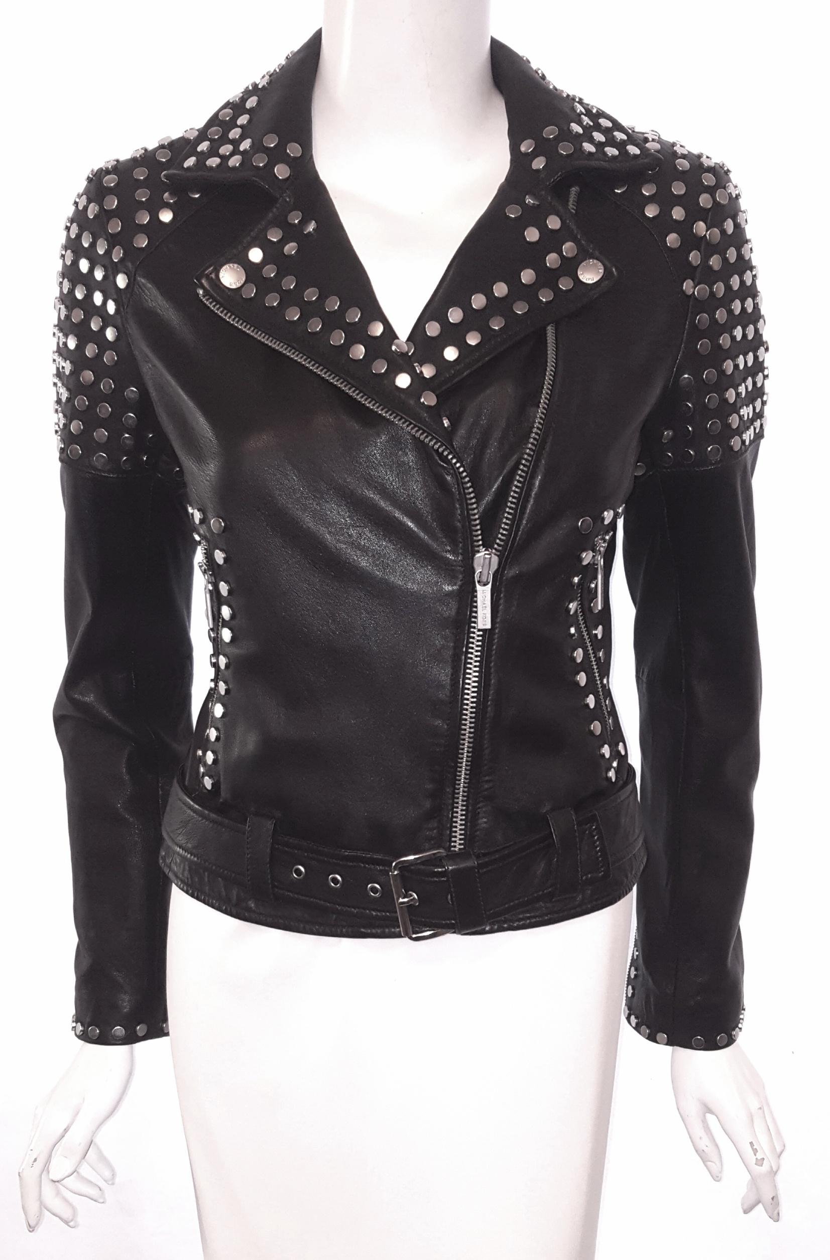 michael kors studded leather jacket