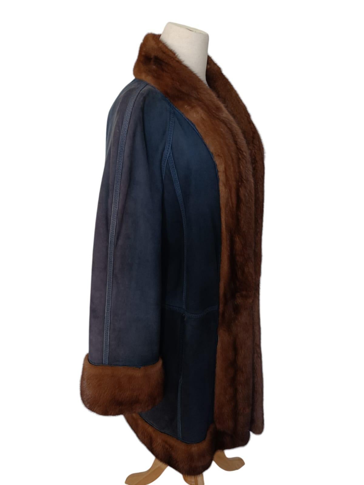 Nuovo Cappotto in pelliccia di visone reversibile taglia 10 (M) in vendita 2