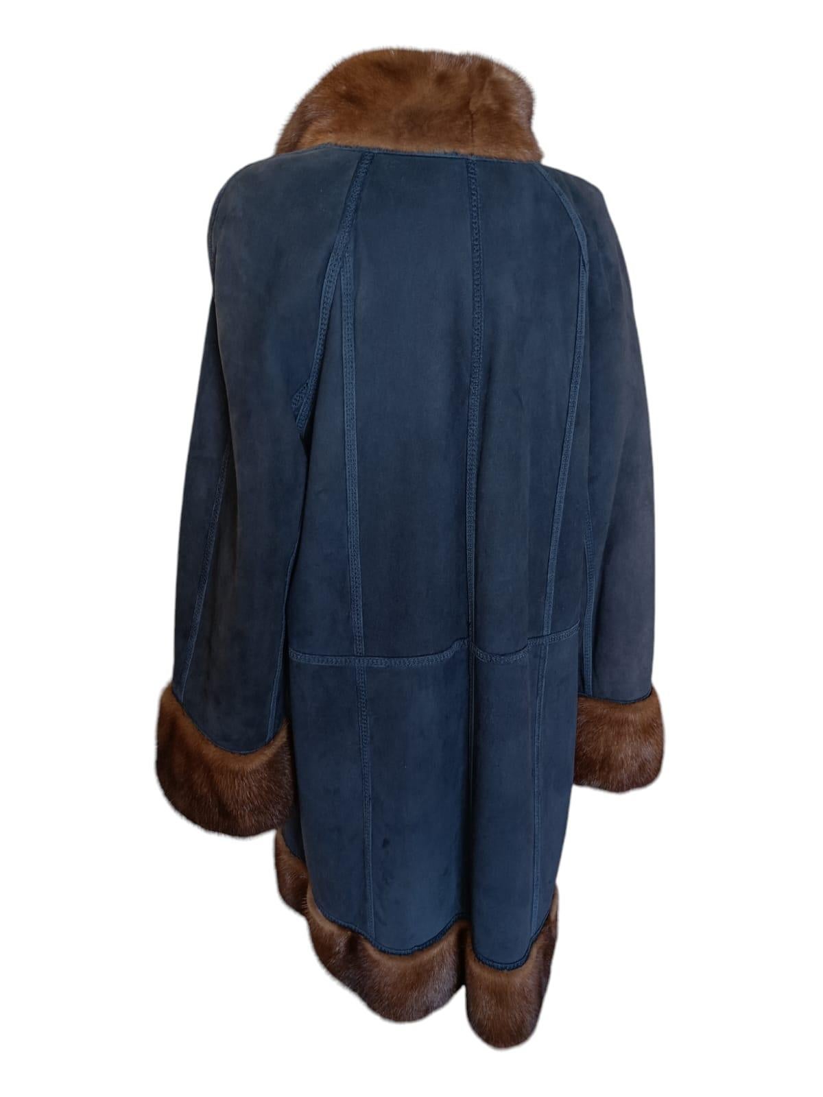 Nuovo Cappotto in pelliccia di visone reversibile taglia 10 (M) in vendita 4