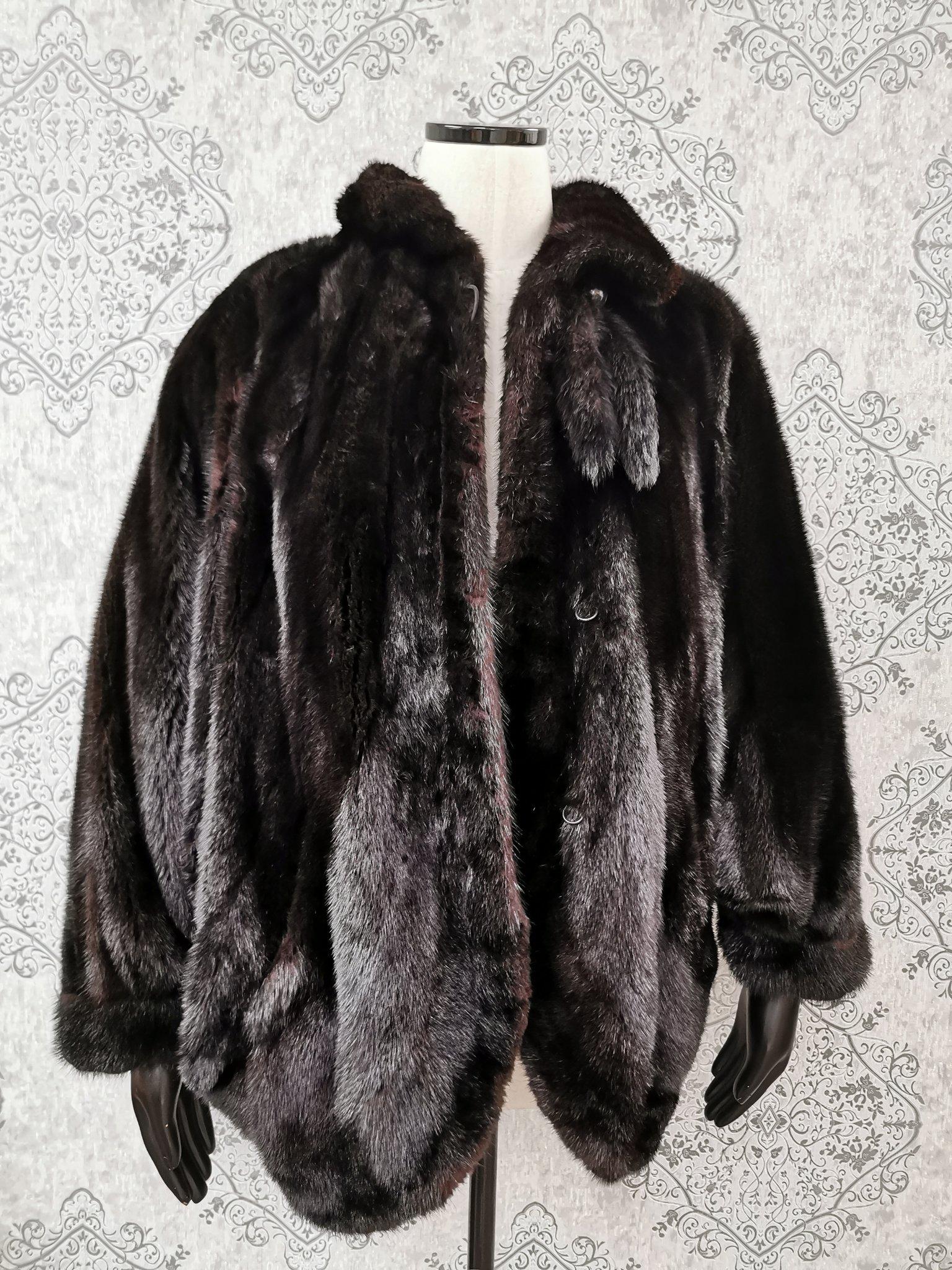 Black Brand new black mink fur coat size XL