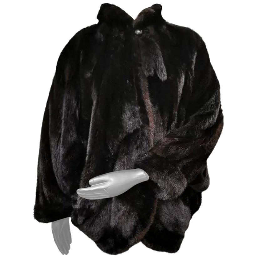 Brand new black mink fur coat size XL