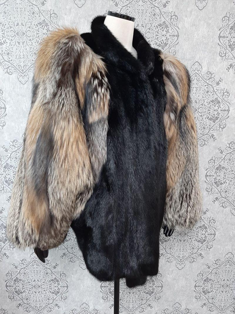 mink coat with head