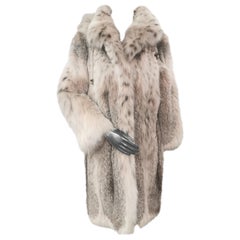 Nouveau manteau en fourrure de lynx du Montana avec capuche détachable taille 14 L