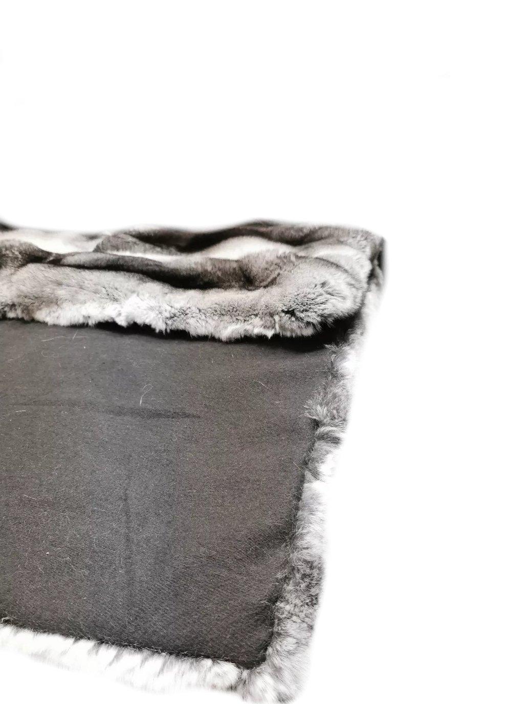 Brand New Natural European Chinchilla Fur and Cashmere Blanket (40