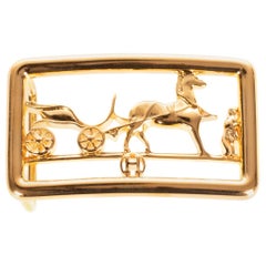 Brand new & New collection Hermes Calèche shiny Gold Belt Buckle !