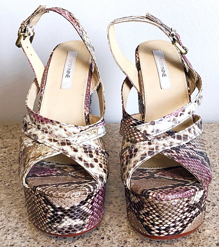 snakeskin platform wedges
