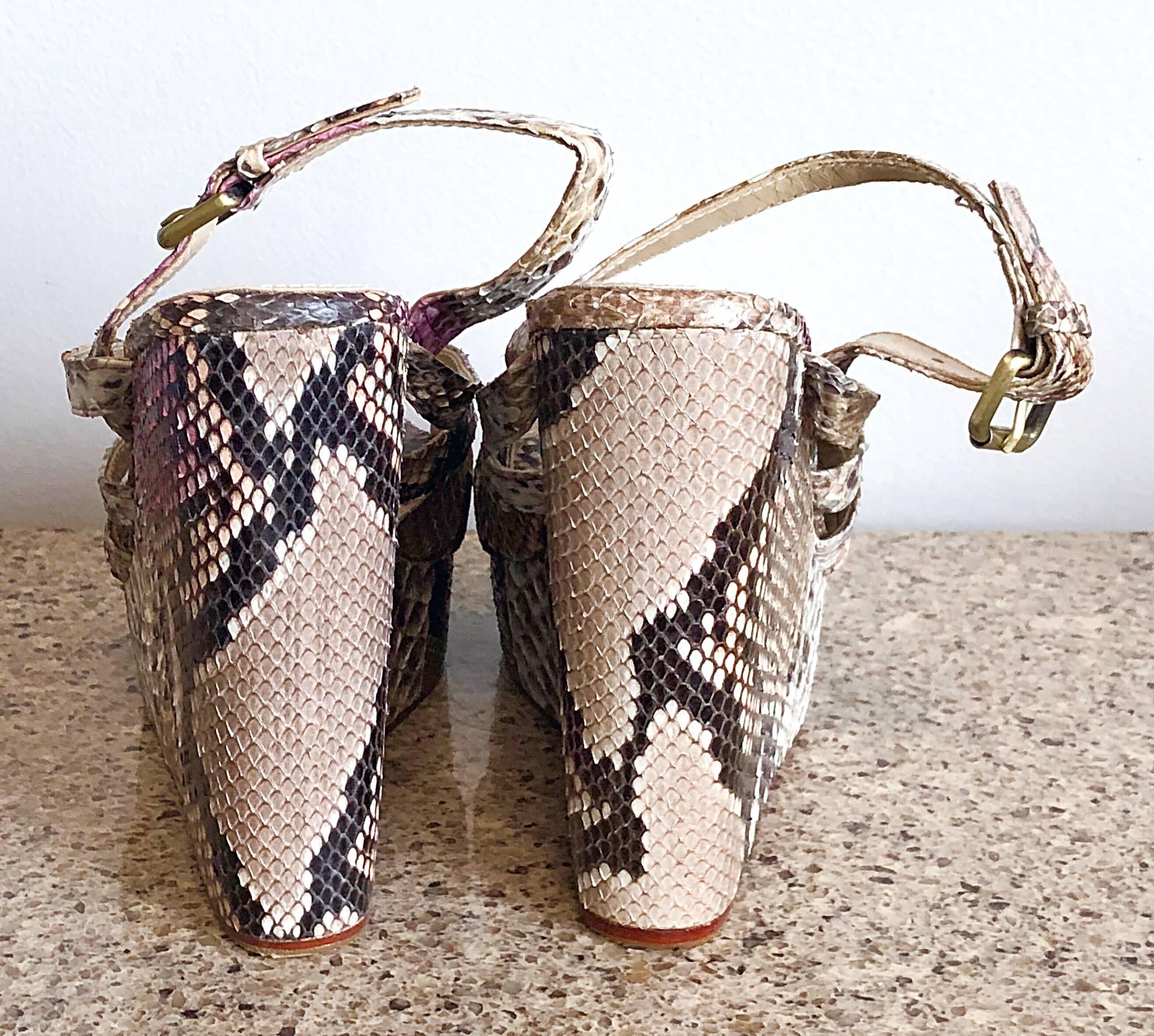 pink snakeskin heels