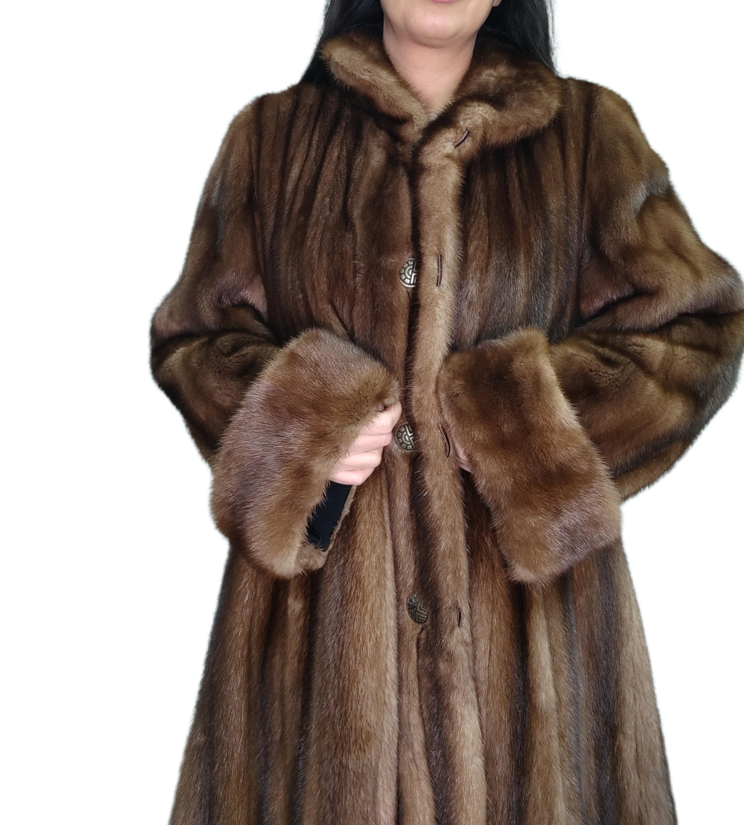 Brand New NOS Louis Ferraud Mink Fur Coat reversible size 24 3