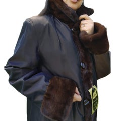Brand New sheared Mink Fur Coat reversible size 10 (M)