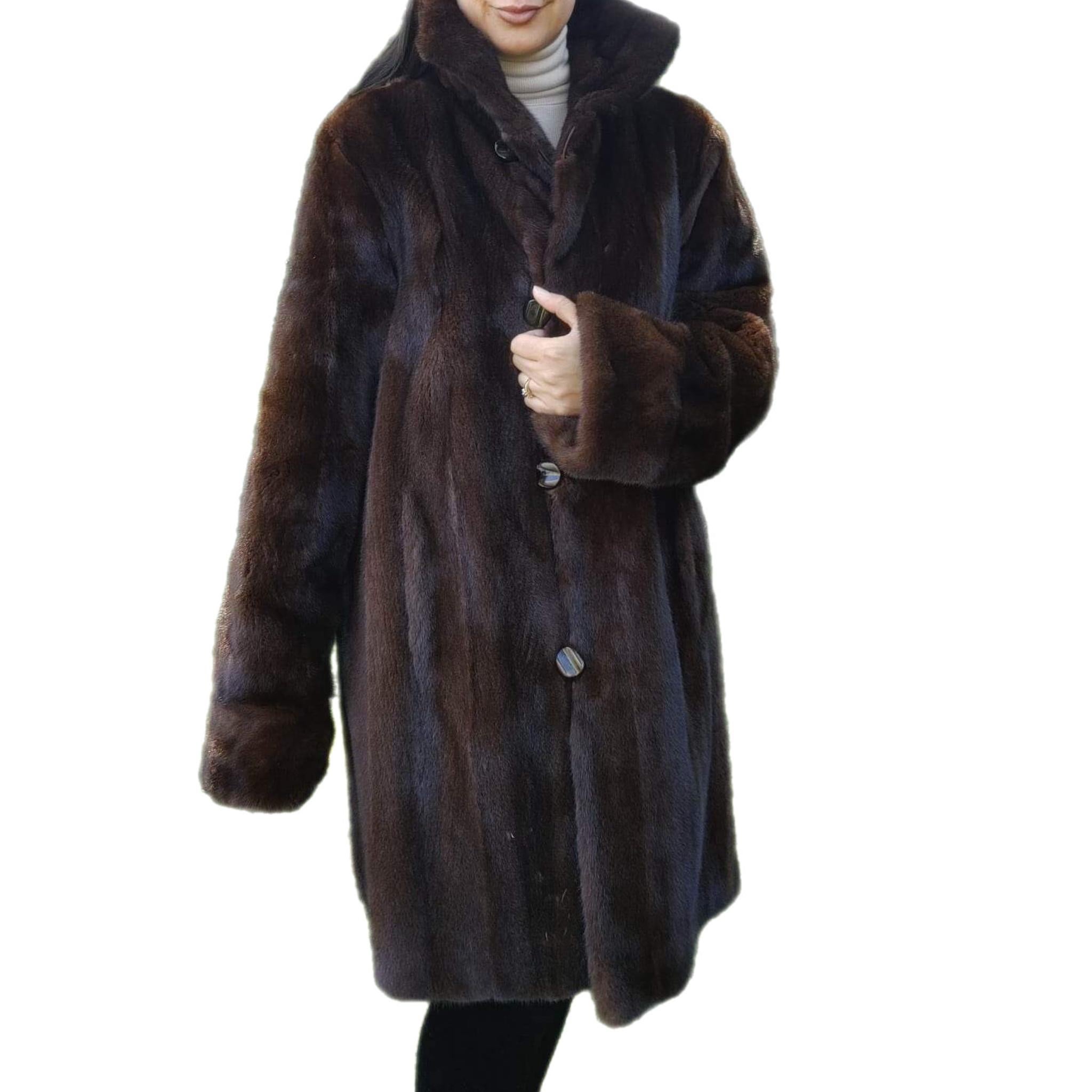 Brand New sheared Mink Fur Coat reversible size 10 (M) For Sale 3