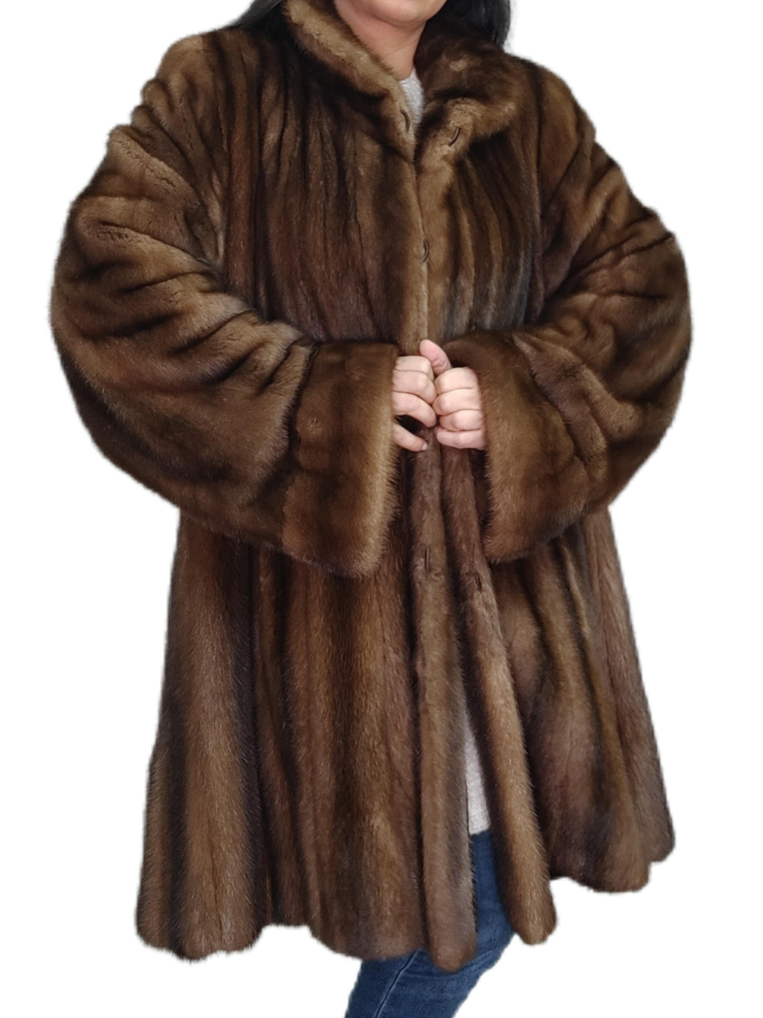 Brand New NOS Louis Ferraud Mink Fur Coat reversible size 24 1