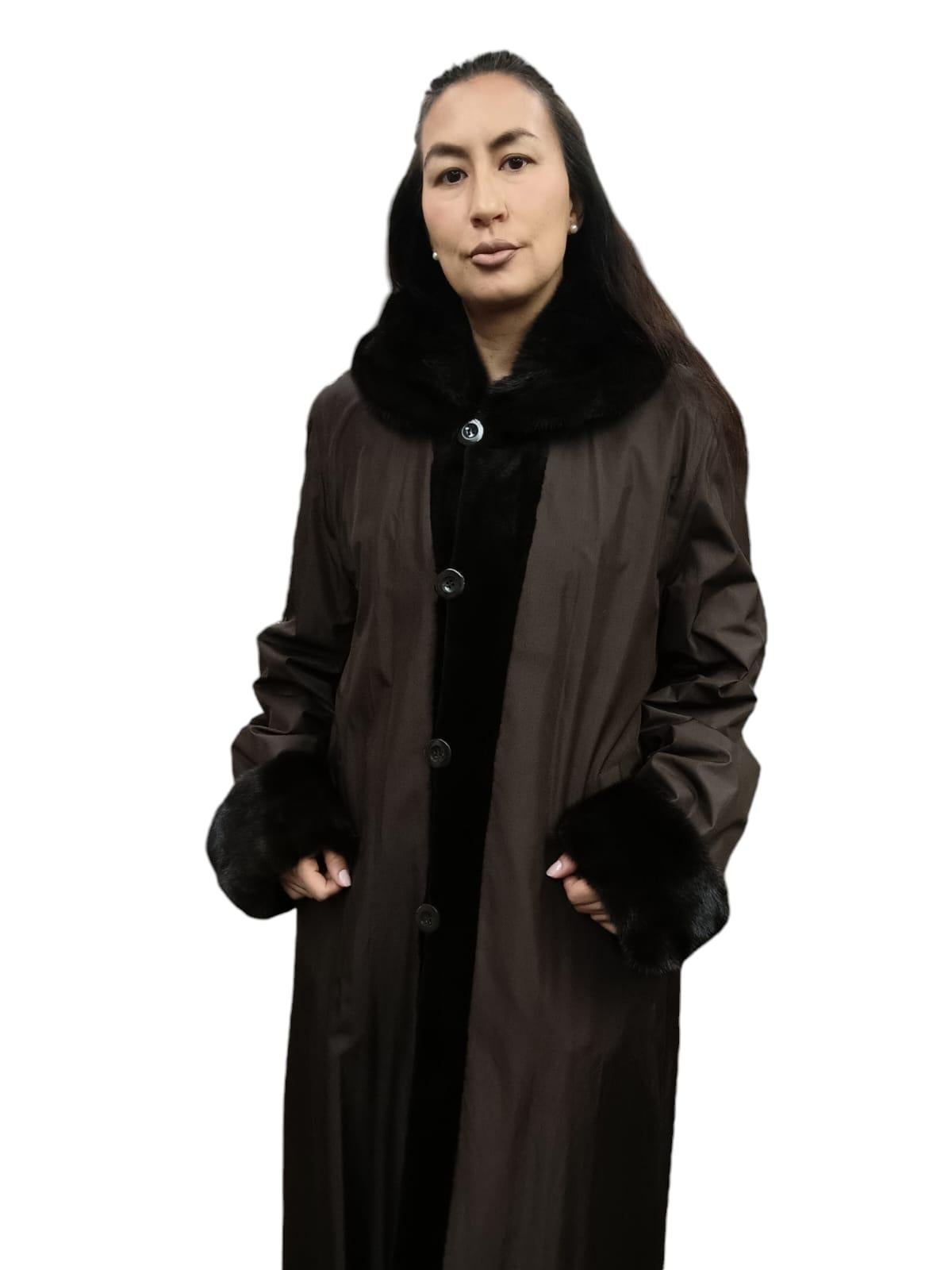 Black Brand New NOS Christian Dior sheared female Mink Fur Coat reversible size 20 For Sale