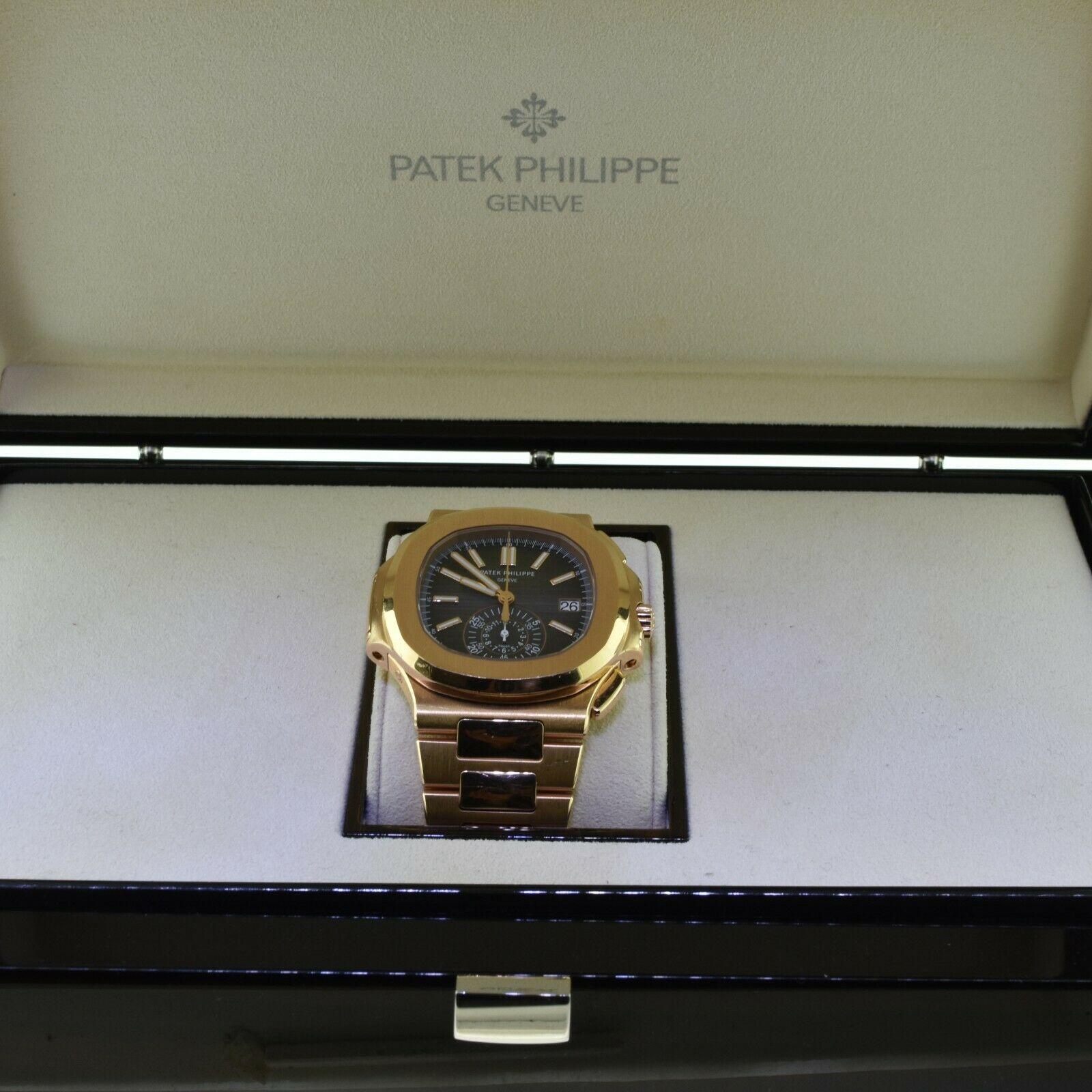 Women's or Men's Patek Philippe Nautilus 5980/1R-001 Rose Gold Box and Papers 40.5MM Mens Watch