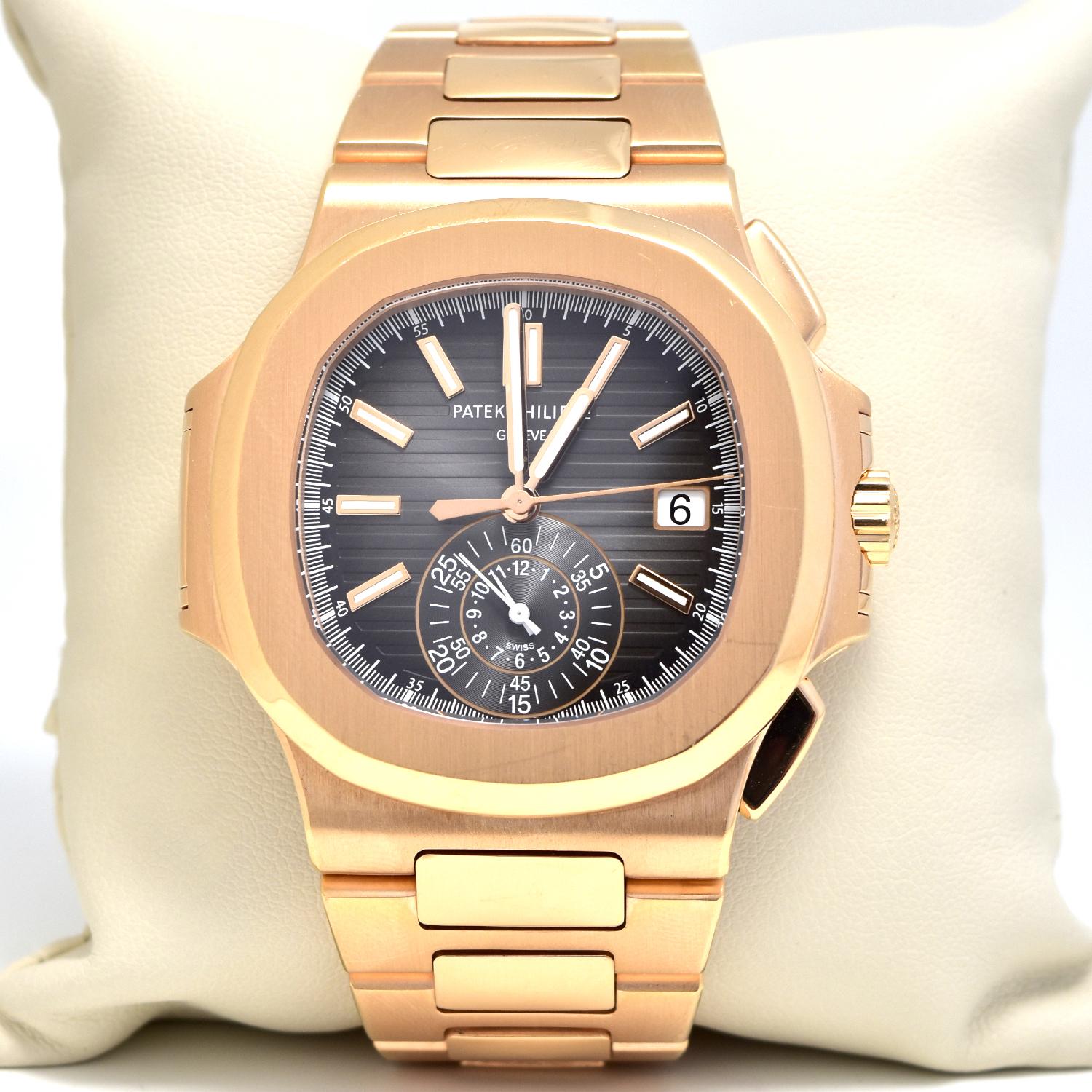 patek phiellepe rose gold stainless steel blue face box