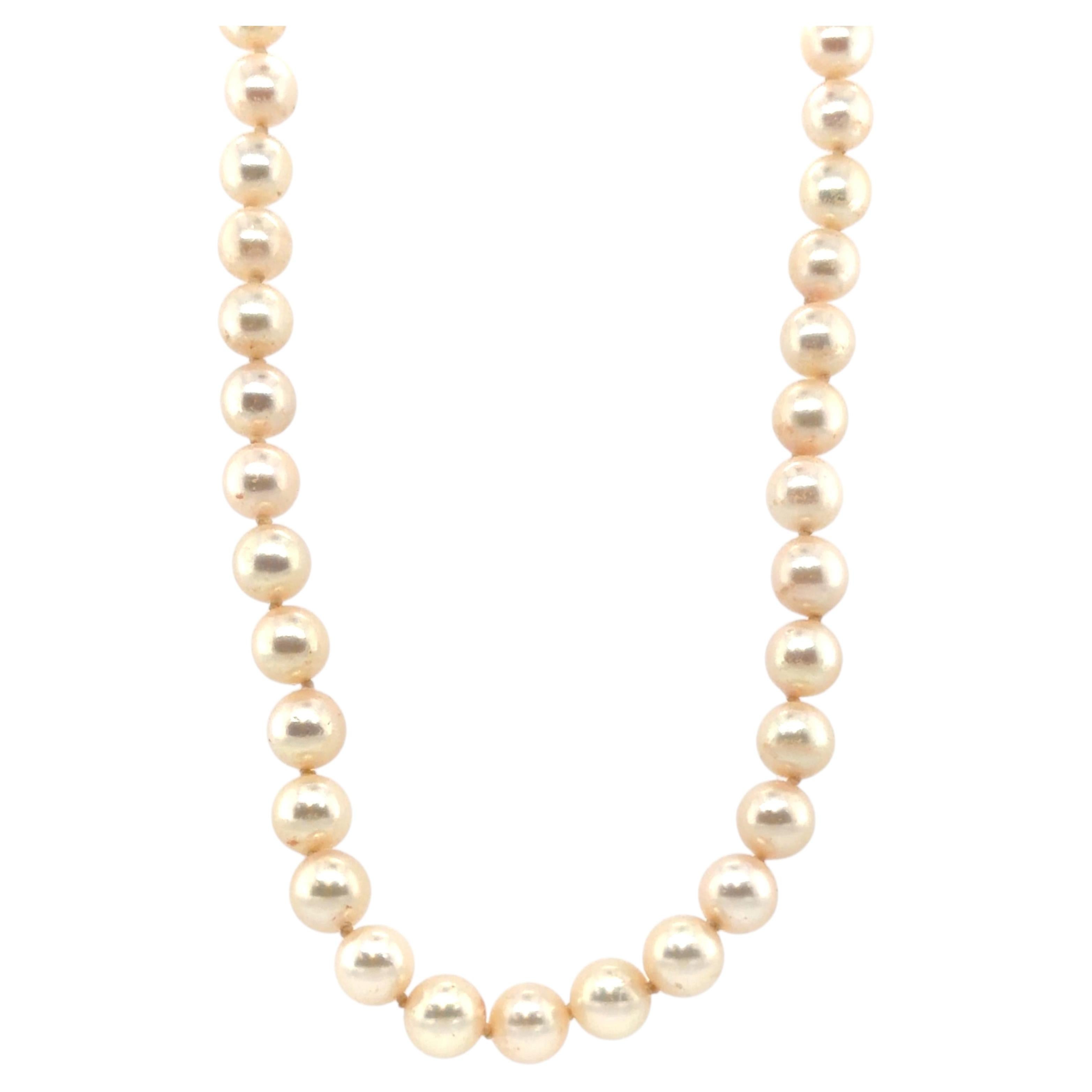 Nuovissima collana di perle da 6,7-7 mm 14K 17 pollici rosa/bianco