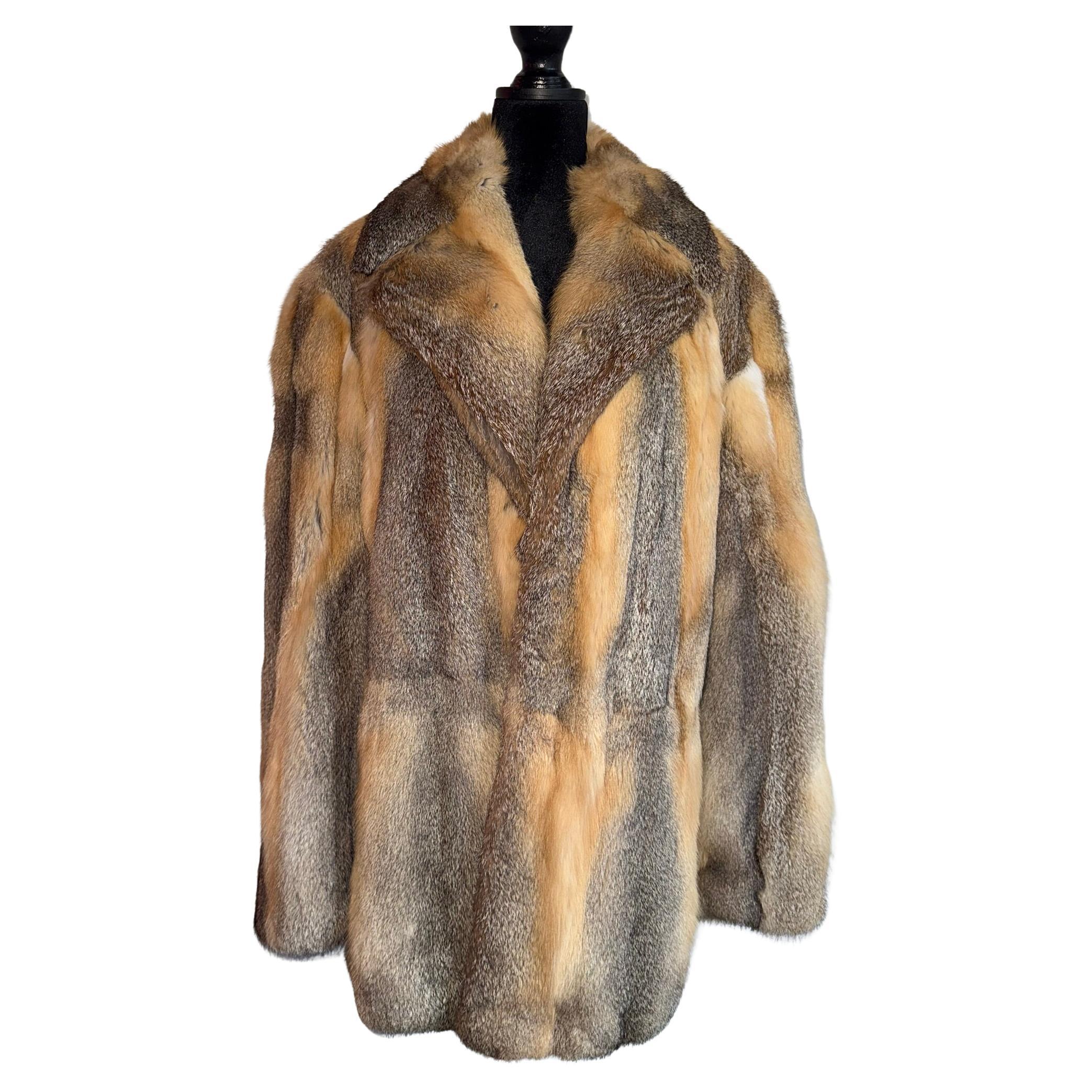 Brand new Prarie fox american grey grey fur coat 44/M