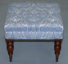 Brand New Ralph Lauren Footstool Chesterfield Buttoned Porcelain Wheel