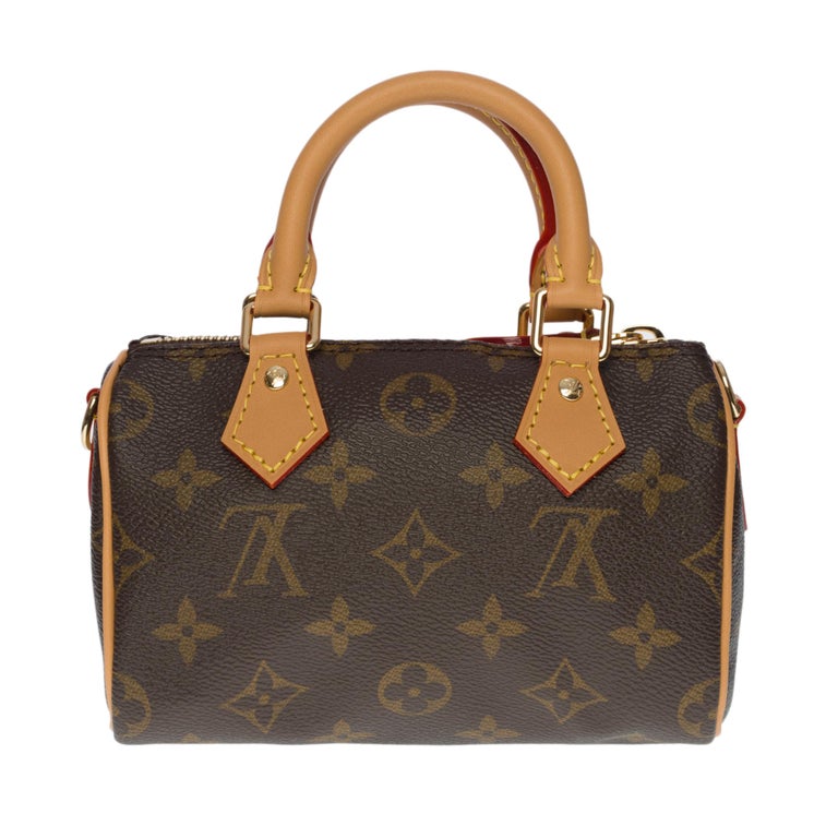 Brown Brand New - Rare Louis Vuitton Nano Speedy handbag strap in brown canvas For Sale