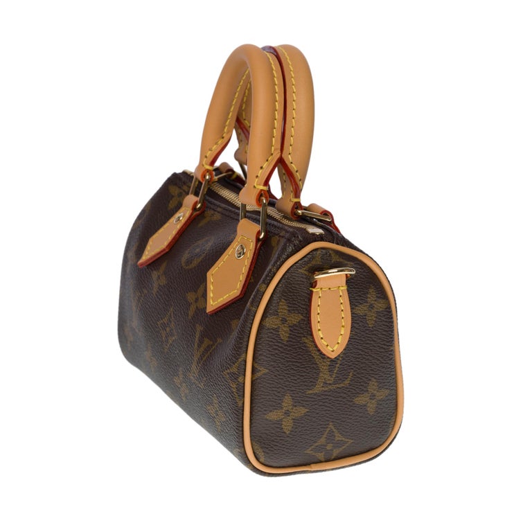 Brand New - Rare Louis Vuitton Nano Speedy handbag strap in brown canvas In New Condition For Sale In Paris, IDF