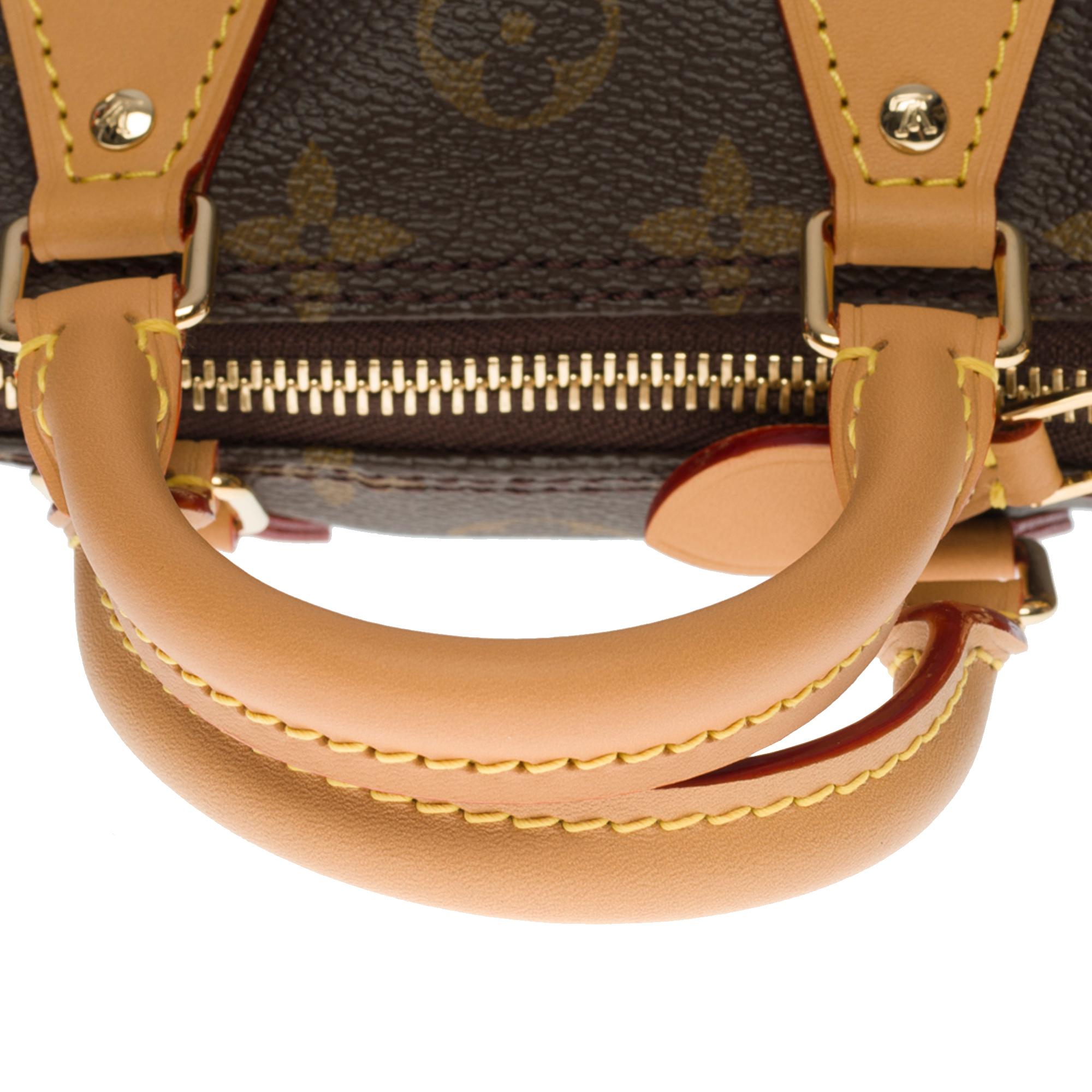 Brand New - Rare Louis Vuitton Nano Speedy handbag strap in brown canvas In New Condition In Paris, IDF