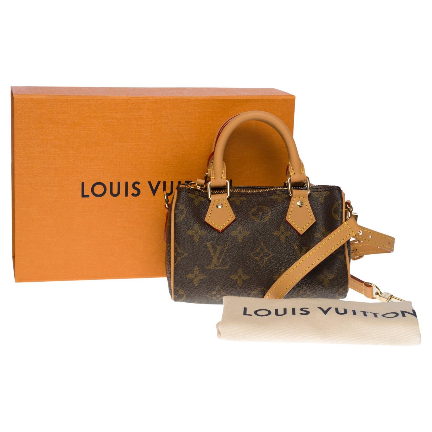 Louis Vuitton - Authenticated Nano Speedy / Mini HL Handbag - Cotton Brown Plain for Women, Never Worn