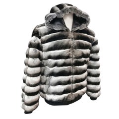 Brand new reversible leather chinchilla fur coat jacket men’s 44 ~no duties