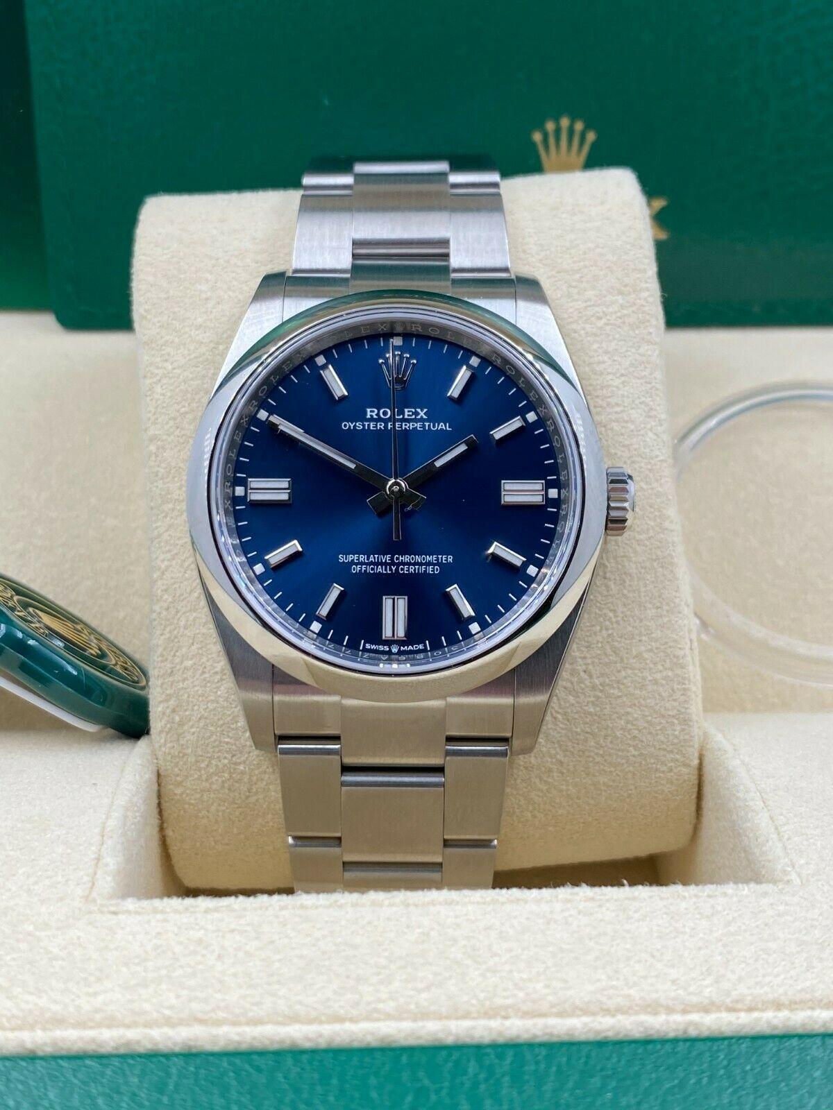 Edelstahl-Kastenpapier 2020, Oyster Perpetual Blue Zifferblatt, 126000 für Damen oder Herren