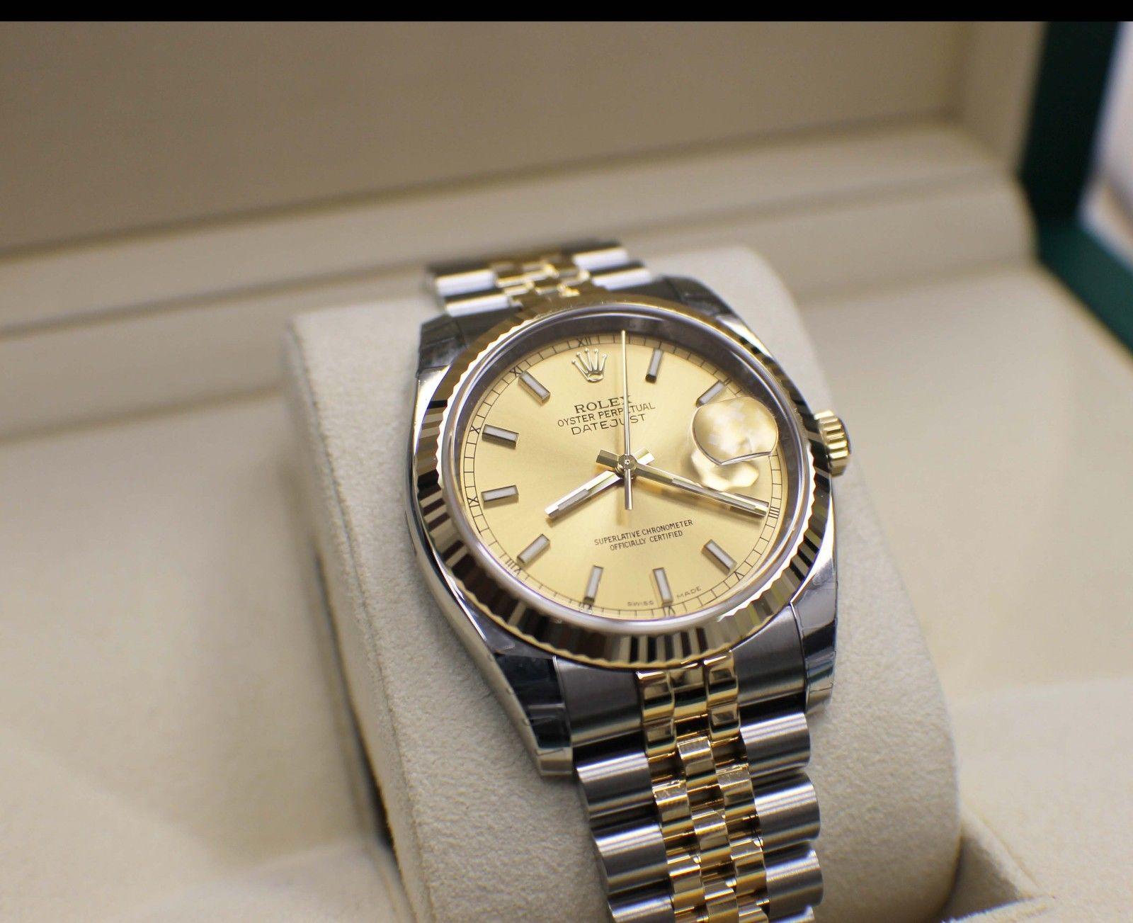 Brand New Rolex Datejust 116233 Champagne 18 Karat Gold and Steel Box Papers 2