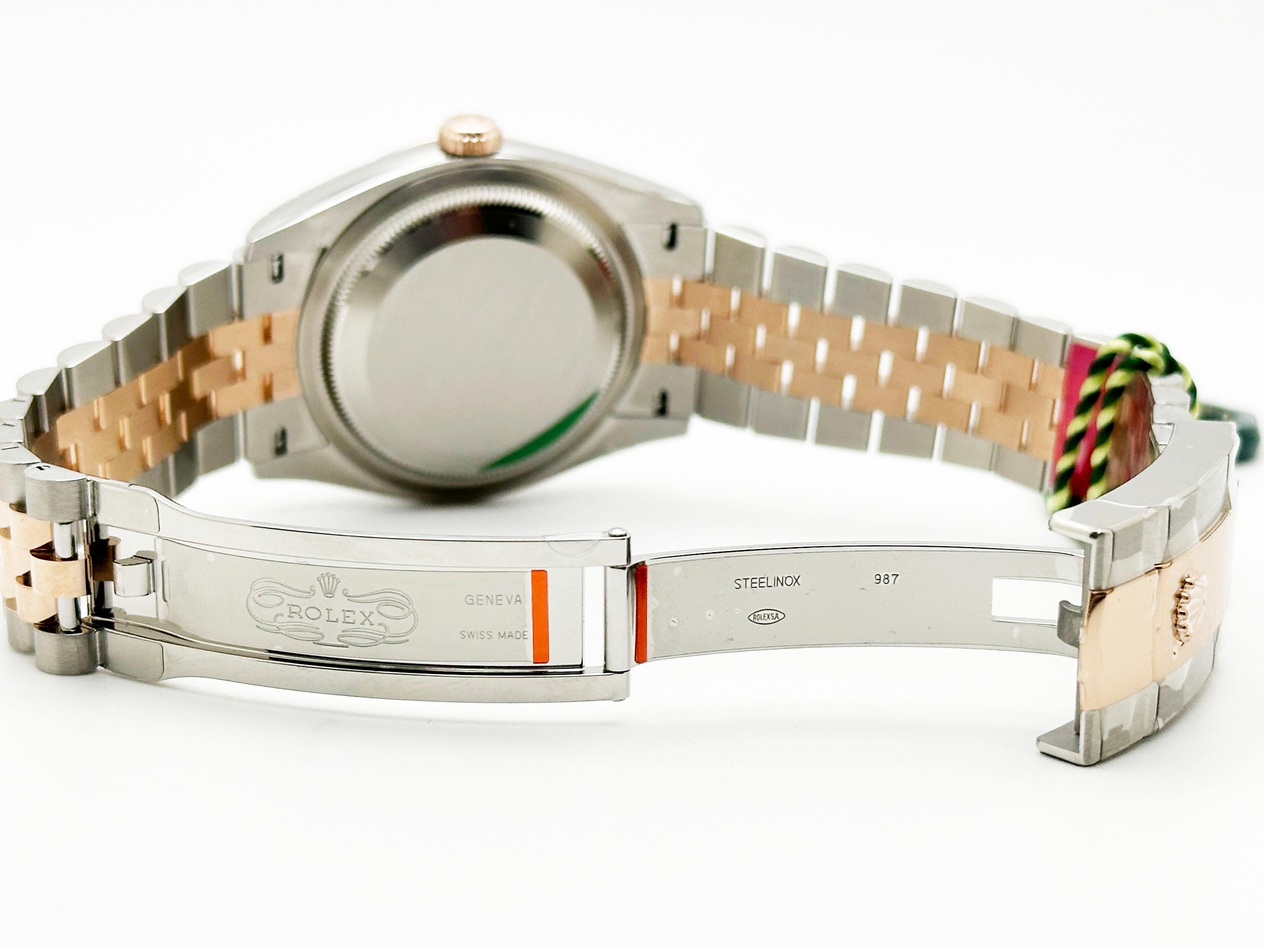 MARCA NUEVA Rolex Datejust 126231 Wimbledon 18K Oro rosa Acero Caja Papel Adhesivos en venta 5