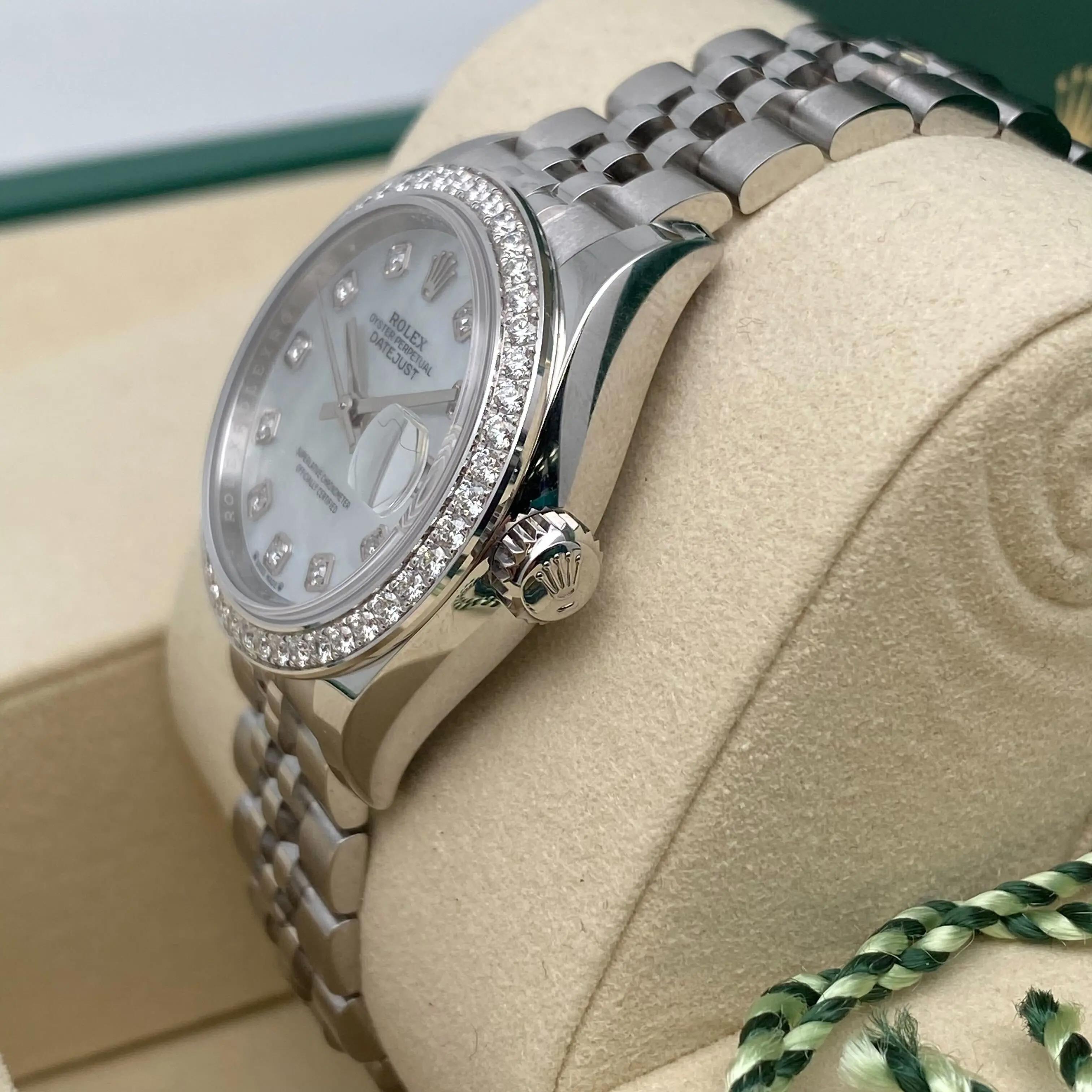 Brand New Rolex Datejust 28mm 279384RBR Steel MOP Diamond Dial Watch Box Paper For Sale 1