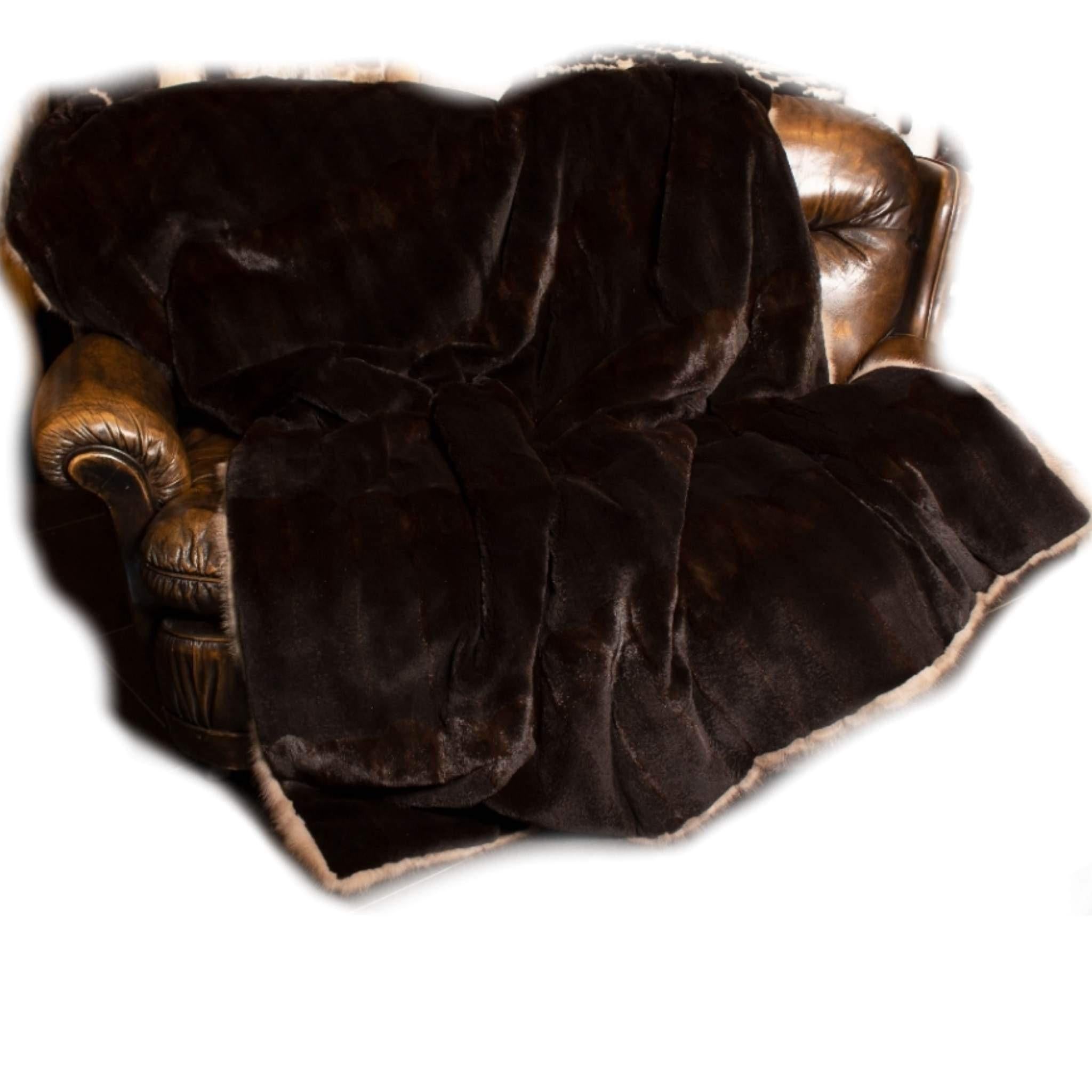 Brand New Russian Sable Fur Blanket (Queen Size 90