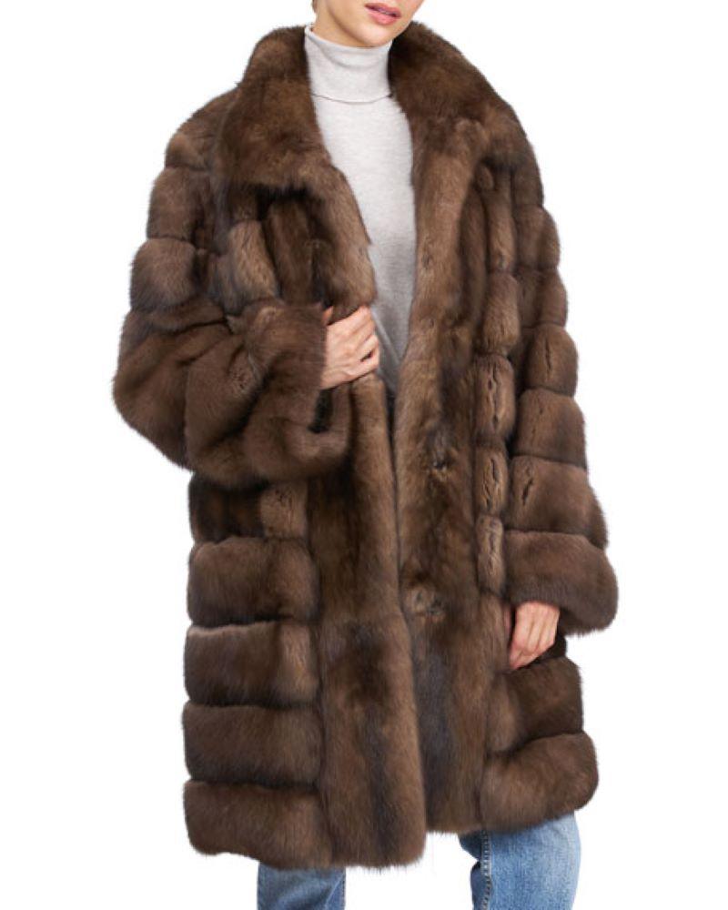 PRODUCT DESCRIPTION:

Brand new Russian sable fur coat with a hood

Condition: Brand New

Closure: German Hooks

Color: Brown

Material: sable

Garment type: Coat

Sleeves: straight sleeves

Pockets: two pockets

Collar: Funnel collar

Lining: