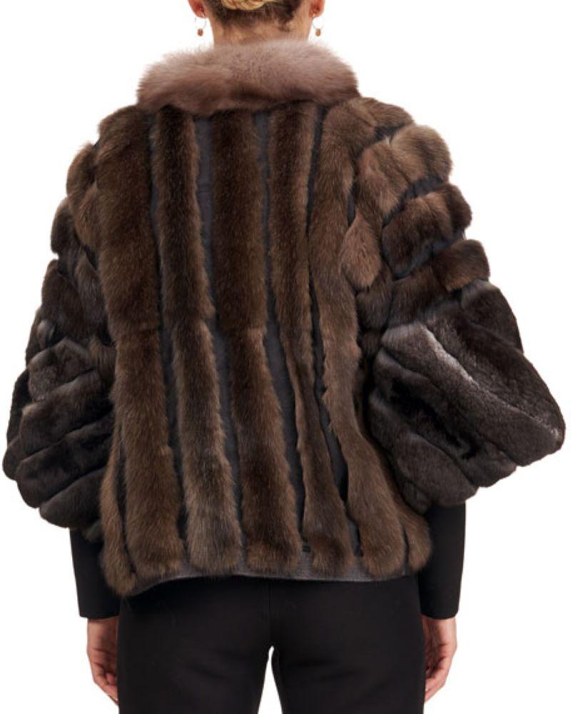 Brand new Loro Piana Wool Sable And Chinchilla Fur Jacket Coat  Sweater XS S M L In New Condition For Sale In Montreal, Quebec
