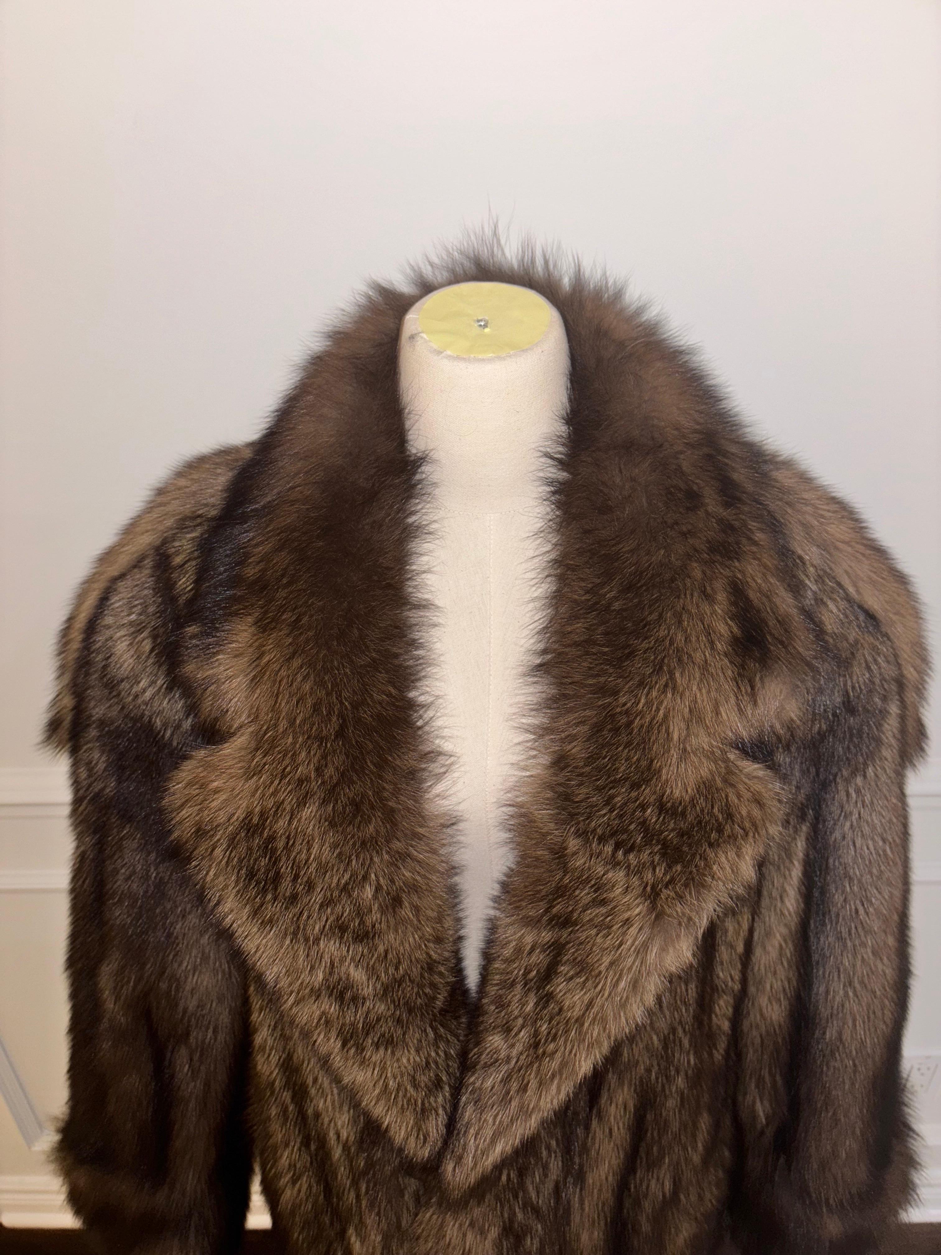 Nuevo abrigo de piel de marta Fischer hombre 54/L Marrón en venta