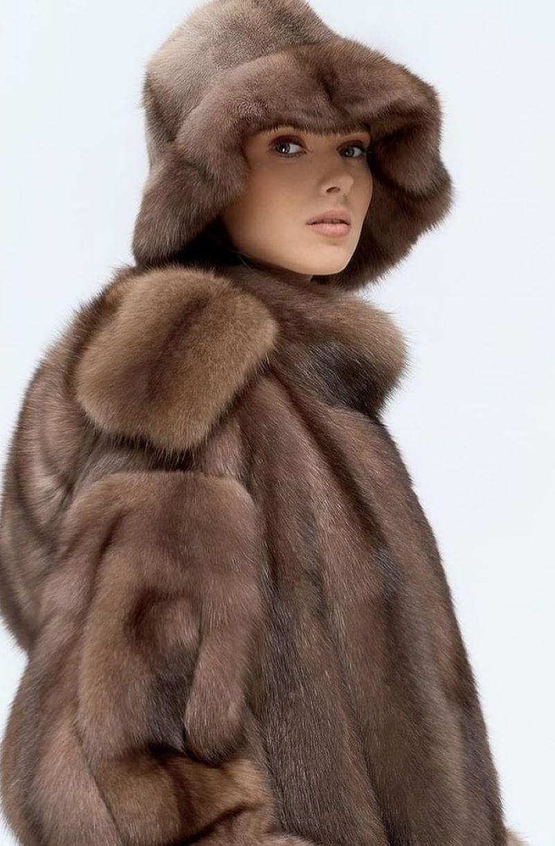 PRODUCT DESCRIPTION:

Brand new luxurious sable fur coat 

Condition: Brand New

Closure: Buttons

Color: Sable

Material: Sable

Garment type: Coat

Sleeves: Straight

Pockets: two pockets

Collar: Tuxedo

Lining: Shirred Silk satin

Made in