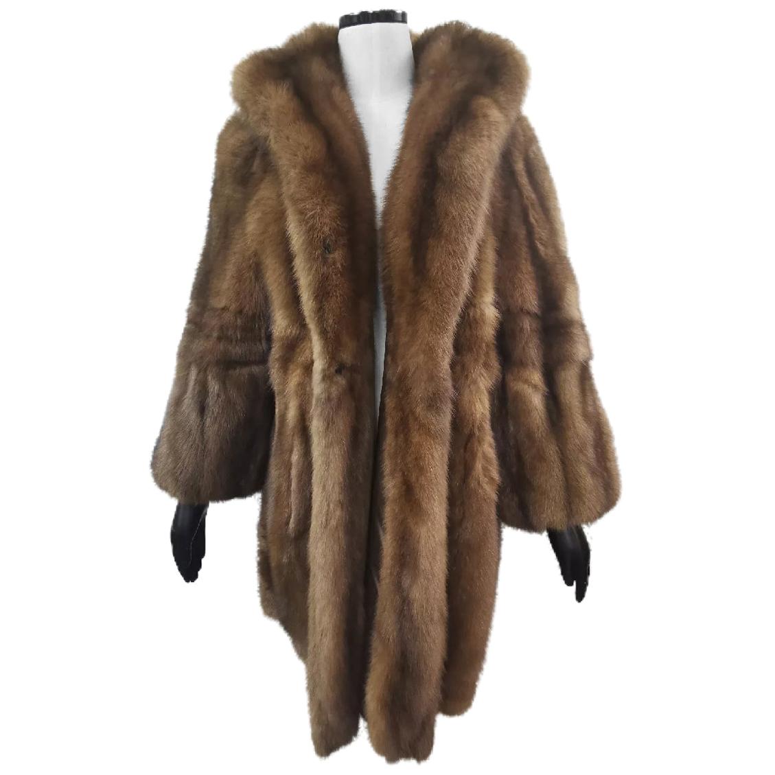 Brand New Sable Fur Coat (Size 20-22 XXL) For Sale