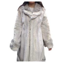 Manteau réversible en fourrure de vison tondue saphir, taille 10 (M)