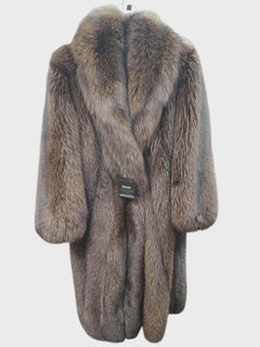 Brand new shadow chocolate fox fur coat size 12/ L