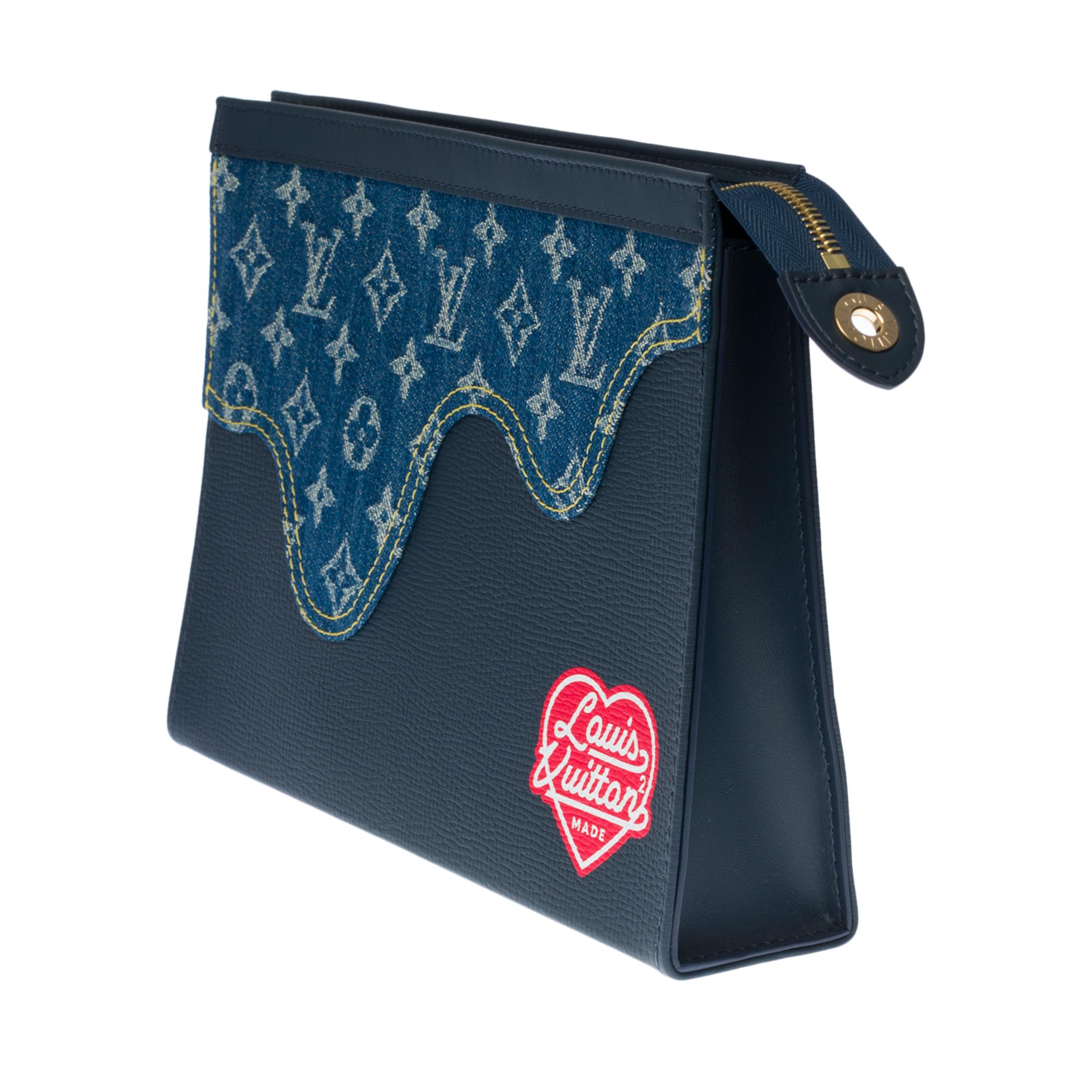Blue Brand New/Sold Out /Louis Vuitton Travel Pouch in blue denim by Nigo For Sale