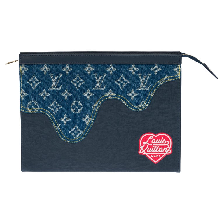 Brand New/Sold Out /Louis Vuitton Travel Pouch in blue denim by Nigo For Sale