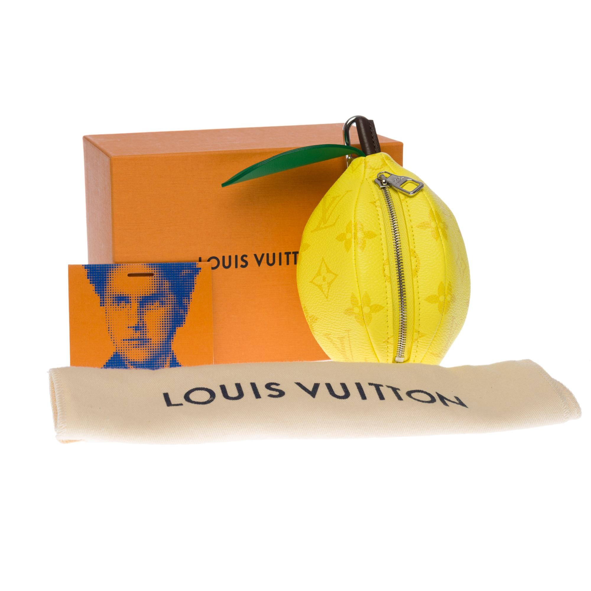 Women's or Men's Brand New/Sold Out /Virgil Abloh/Louis Vuitton Lemon Pouch in Yellow canvas 