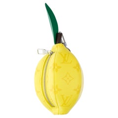 Brand New/Sold Out /Virgil Abloh/Louis Vuitton Lemon Pouch in Yellow canvas