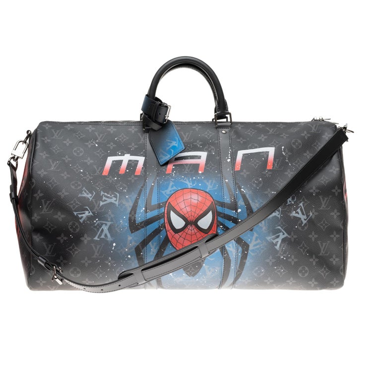 Brand new SPIDERBAG "SpiderMan"Louis Vuitton Keepall 55 éclipse strap  customized at 1stDibs