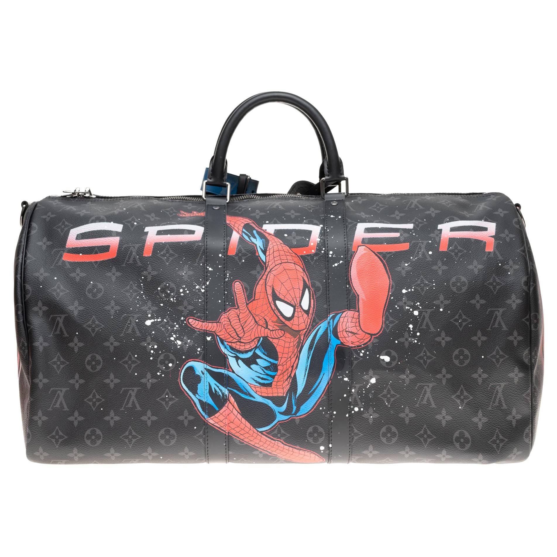 Brand new SPIDERBAG "SpiderMan"Louis Vuitton Keepall 55 éclipse strap customized